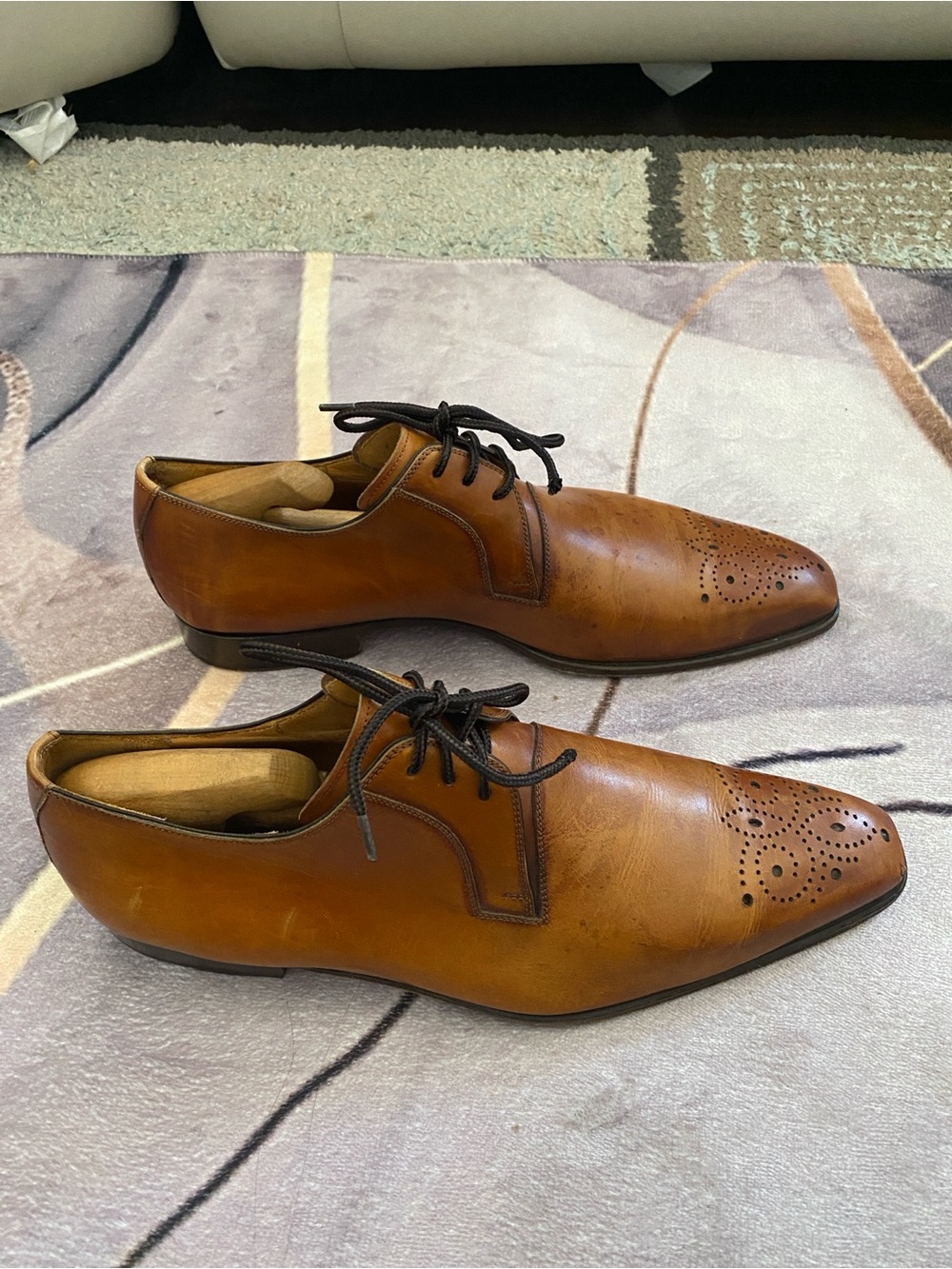 Magnanni leather upper lace up dress shoes men’s size 11M